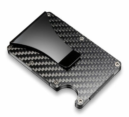 Carbon Fiber Blocking Slim Money Clip RFID Card Holder Metal Men Wallet Gift - Fun Gifts & More