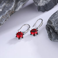 Bright Red Sunflower Earrings Exquisite Earrings S925 Sterling Silver - Fun Gifts & More