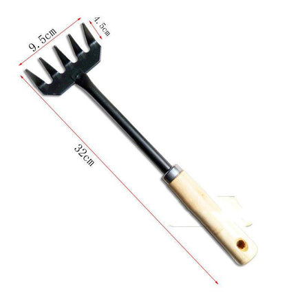 Garden Garden Tools Wooden Handle Rake Five Tooth Rake - Fun Gifts & More