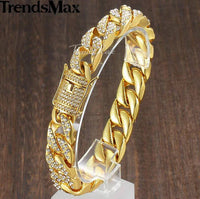 Miami Curb Cuban Chain Bracelet For Men Gold - Fun Gifts & More