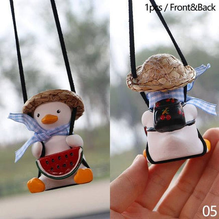 Cool Knit Cap Duck Car Pendant - Fun Gifts & More