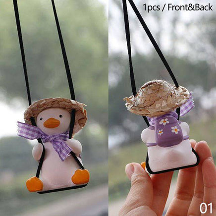 Cool Knit Cap Duck Car Pendant - Fun Gifts & More