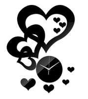 Creative Heart-shaped Wall Clock Mirror Clock Acrylic Decoration - Fun Gifts & More