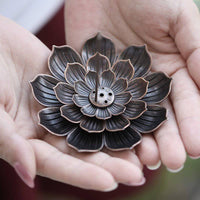 Zinc Alloy Lotus Incense Stick Holder - Fun Gifts & More