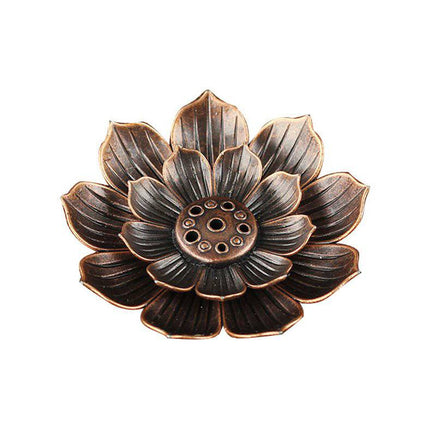 Zinc Alloy Lotus Incense Stick Holder - Fun Gifts & More