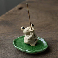 Ceramic Handmade Small Frog Incense Stick Incense - Fun Gifts & More