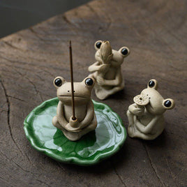 Ceramic Handmade Small Frog Incense Stick Incense - Fun Gifts & More