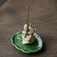 Ceramic Handmade Small Frog Incense Stick Incense - Fun Gifts & More