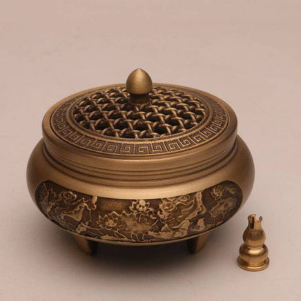 Copper Pujiang Antique Copper Incense Burner Pure Copper Incense Burner Household Zen Xuande Incense Sandalwood Incense Burner Custom Carved - Fun Gifts & More