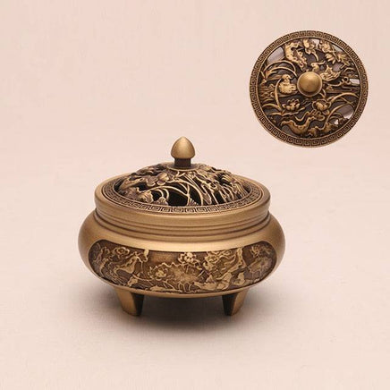 Copper Pujiang Antique Copper Incense Burner Pure Copper Incense Burner Household Zen Xuande Incense Sandalwood Incense Burner Custom Carved - Fun Gifts & More