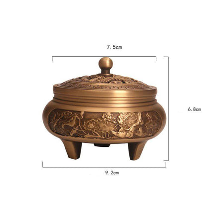 Copper Pujiang Antique Copper Incense Burner Pure Copper Incense Burner Household Zen Xuande Incense Sandalwood Incense Burner Custom Carved - Fun Gifts & More