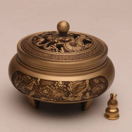 Copper Pujiang Antique Copper Incense Burner Pure Copper Incense Burner Household Zen Xuande Incense Sandalwood Incense Burner Custom Carved - Fun Gifts & More