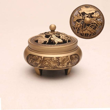 Copper Pujiang Antique Copper Incense Burner Pure Copper Incense Burner Household Zen Xuande Incense Sandalwood Incense Burner Custom Carved - Fun Gifts & More