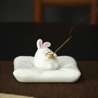 Serene Rabbit Ceramic Incense Burner - Fun Gifts & More