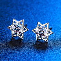 Shinny Hexagram Moissanite Stud Earrings - Fun Gifts & More