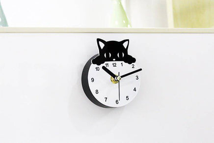 Three-Dimensional Peeping Watching Kitten Refrigerator Clock - Fun Gifts & More