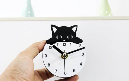 Three-Dimensional Peeping Watching Kitten Refrigerator Clock - Fun Gifts & More