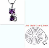 Cute Natural Amethyst Cat Pendant Necklace - Fun Gifts & More