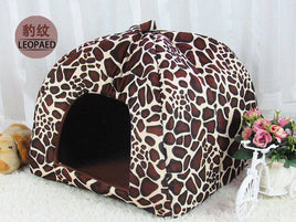 Super Cute Strawberry Leopard Cat or Dog Pet House Bed - Fun Gifts & More