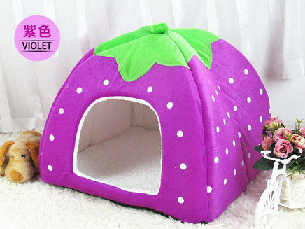 Super Cute Strawberry Leopard Cat or Dog Pet House Bed - Fun Gifts & More