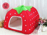 Super Cute Strawberry Leopard Cat or Dog Pet House Bed - Fun Gifts & More