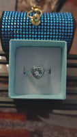 S925 sterling silver heart shaped ring