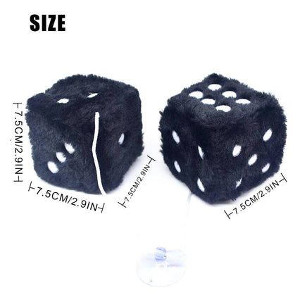 Fuzzy Plush Dice Car Accessory - Fun Gifts & More