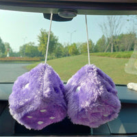 Fuzzy Plush Dice Car Accessory - Fun Gifts & More