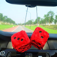 Fuzzy Plush Dice Car Accessory - Fun Gifts & More