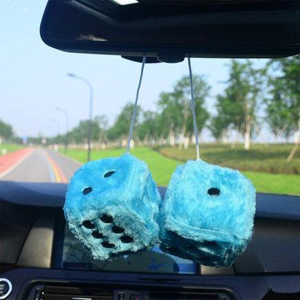 Fuzzy Plush Dice Car Accessory - Fun Gifts & More