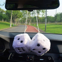 Fuzzy Plush Dice Car Accessory - Fun Gifts & More