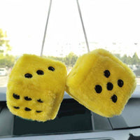 Fuzzy Plush Dice Car Accessory - Fun Gifts & More