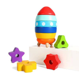 Wooden Rocket Sorting Toy - Fun Gifts & More