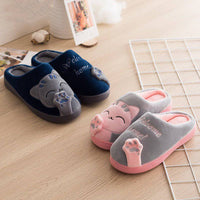 Cute Cat Slippers Women Men Winter Plush Home Shoes - Fun Gifts & More