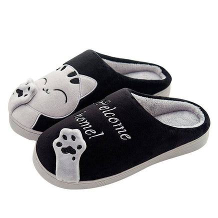 Cute Cat Slippers Women Men Winter Plush Home Shoes - Fun Gifts & More