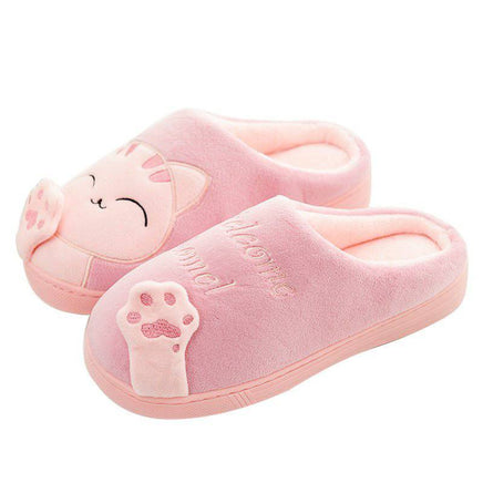 Cute Cat Slippers Women Men Winter Plush Home Shoes - Fun Gifts & More