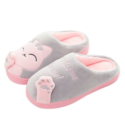 Cute Cat Slippers Women Men Winter Plush Home Shoes - Fun Gifts & More