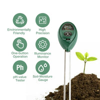 3 In1 Soil Tester Water PH Moisture Light Test Meter Kit For Garden Plant Flower - Fun Gifts & More