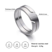 Silver Color Unisex Stainless Rings - Fun Gifts & More