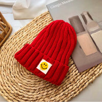 Baby Toddler Ribbed Knit Smile Face Beanie - Fun Gifts & More