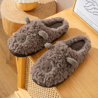 Plush Bedroom Cotton Fluffy Slippers - Fun Gifts & More