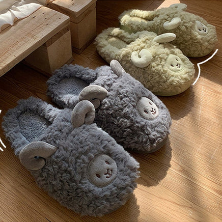 Plush Bedroom Cotton Fluffy Slippers - Fun Gifts & More