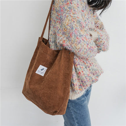 Women Corduroy Canvas Shoulder Bags - Fun Gifts & More