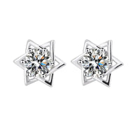 Shinny Hexagram Moissanite Stud Earrings - Fun Gifts & More