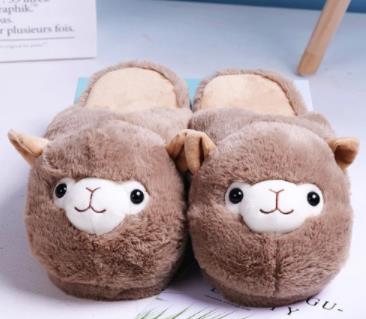 Fluffy Alpaca Slippers - Fun Gifts & More