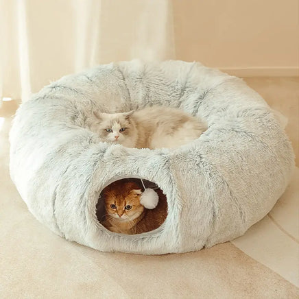 2 In 1 Round Tunnel Cat Beds - Fun Gifts & More