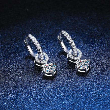 Genuine Moissanite Drop Earrings - Fun Gifts & More