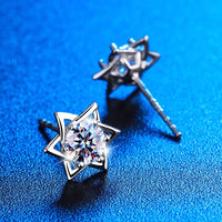 Shinny Hexagram Moissanite Stud Earrings - Fun Gifts & More