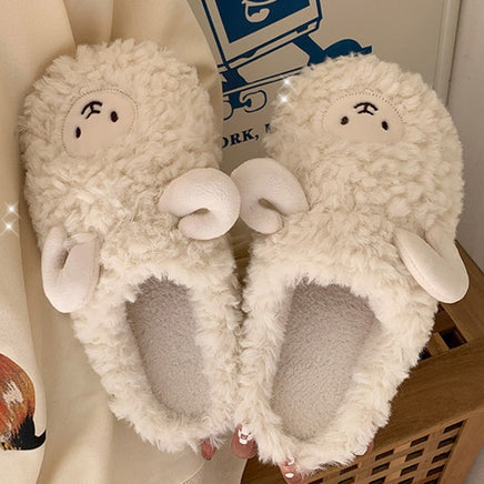 Plush Bedroom Cotton Fluffy Slippers - Fun Gifts & More