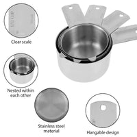 Stainless Steel Measuring Cups Set - Fun Gifts & More